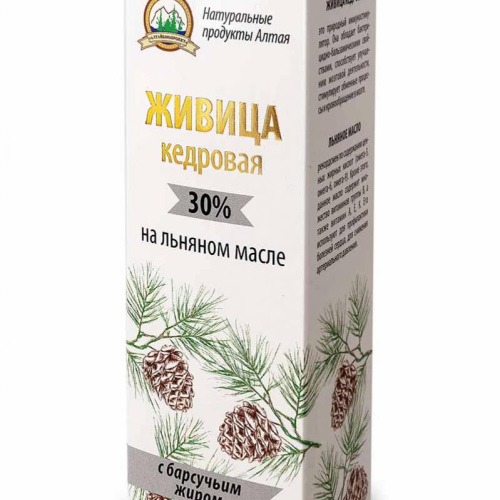 Живица кедровая на льняном масле с барсучьим жиром (100 мл)
