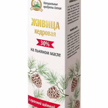 Живица кедровая на льняном масле с красной щеткой (100 мл)